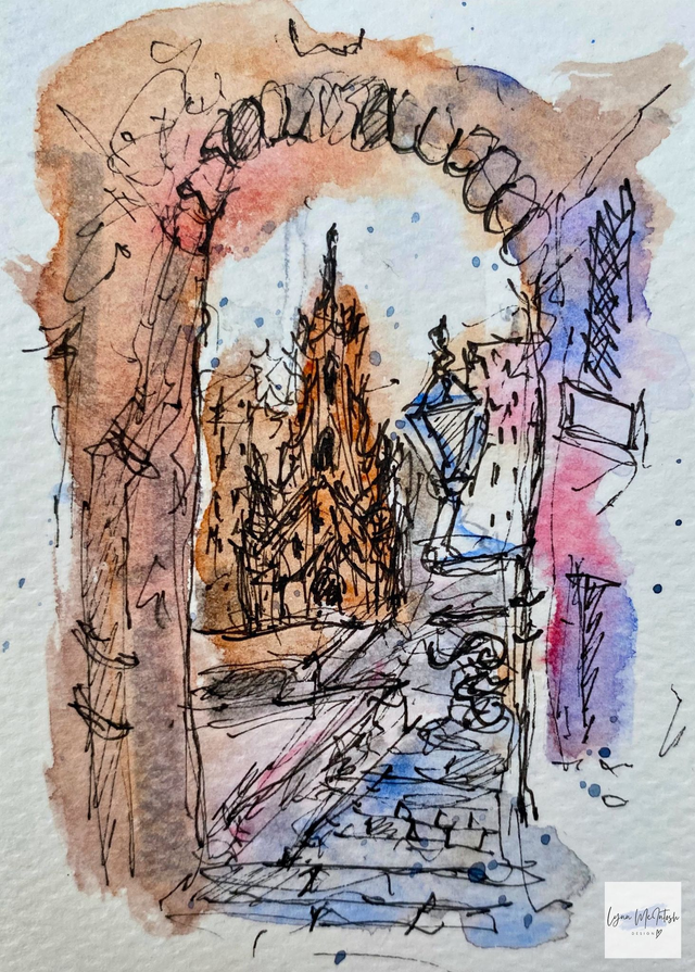 Advocate's Close, Edinburgh - Original Watercolour & Pen Sketch
