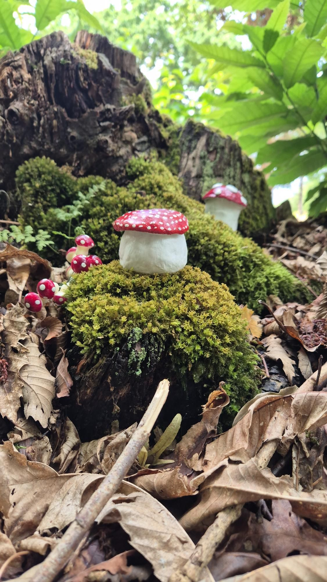 Fly Algaric Toadstool Clay Hand Rattle  Small