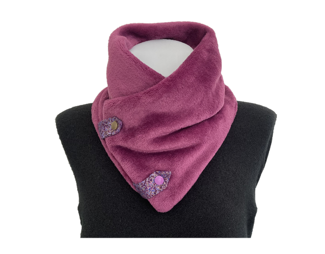 Cache cou doudou adulte prune Taille unique