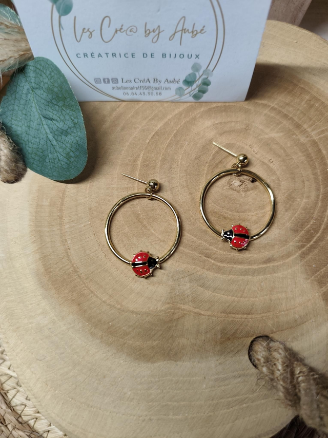 BO CREOLES COCCINELLE/ ACIER INOXY GOLD 0000720