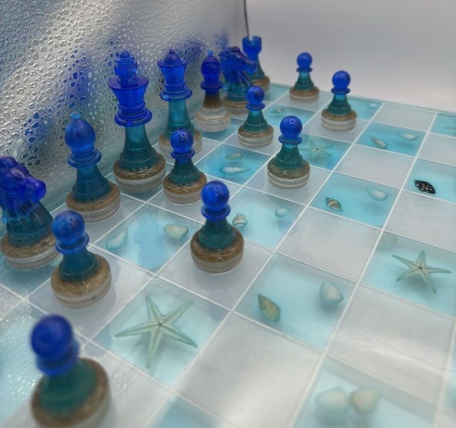 Ocean Tides Resin Chess Set