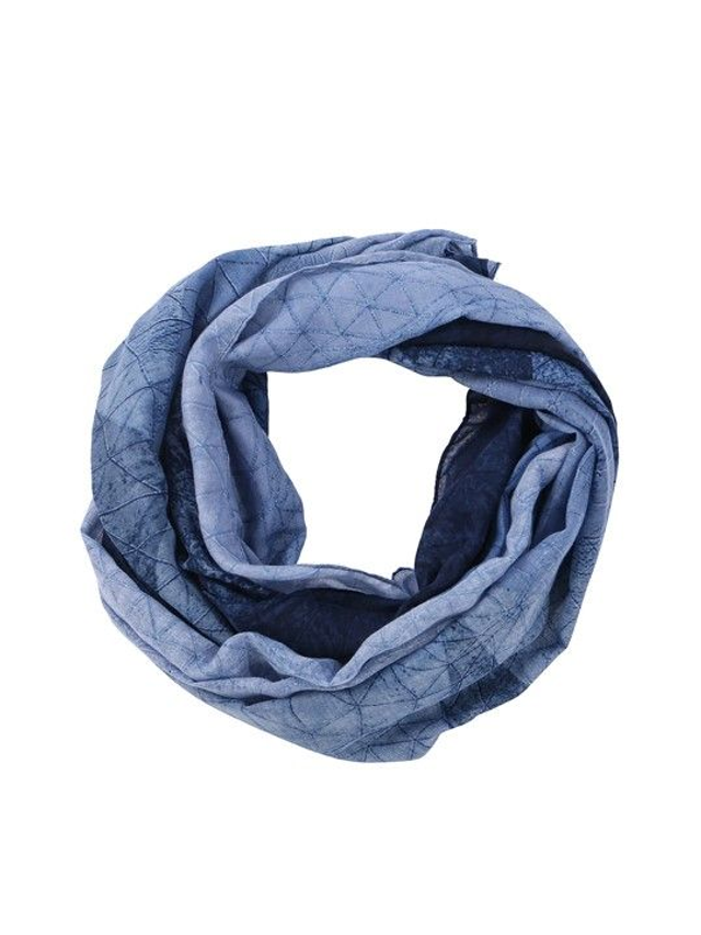 Andreani Loop aus Viskose blau gemustert