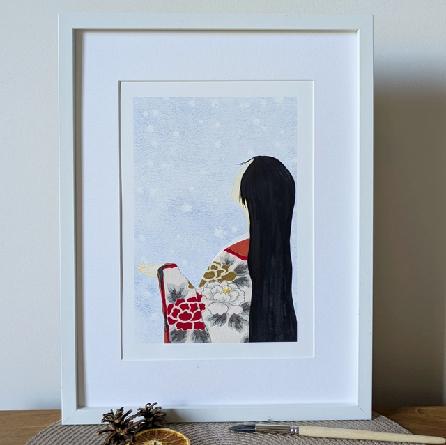 Exemplaire UNIQUE - Yuki Onna n° 4 "Pivoines d'Hiver" - SEMI ORIGINAL A4