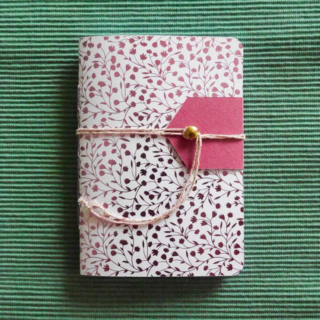 Carnet de poche A6 - motif floral - brillant