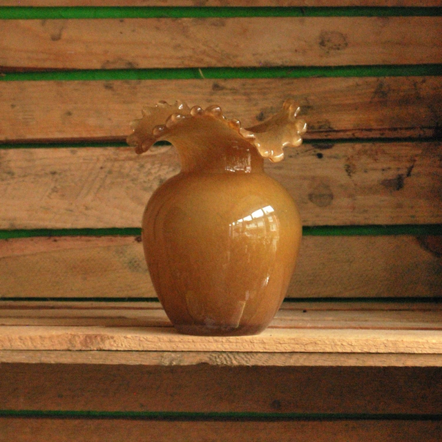 Flouncy Glass Vase Orange