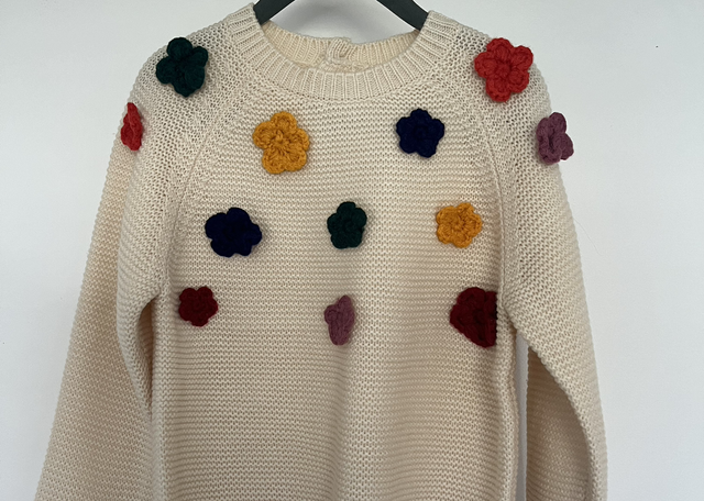 Crochet flower multi knit 