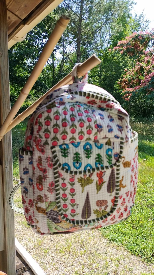 Sac à dos Petit modèle  blanc patchwork