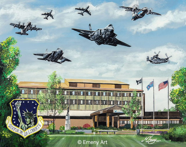 2026 RAF Lakenheath Hospital 48 MDG painting - print (12”x16”