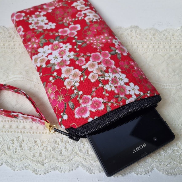 Etui zippé pour smartphone "Nina" rouge