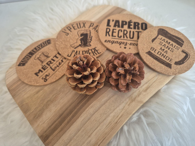 Lot de 4 dessous de verres liège 