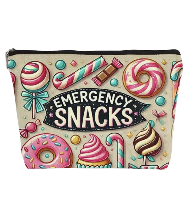 Aufbewahrungstasche mit Reißverschluss in "Emergency Snacks" Design Nr. 1