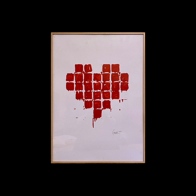 Neopixelheart Boîtes rouges dégoulinantes - 50x70cm / 2023