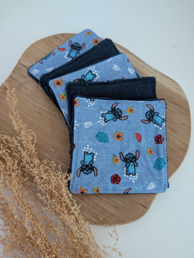 Lot de 5 coton lavables "Stitch" 