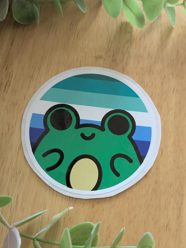 Gay men pride frog sticker 