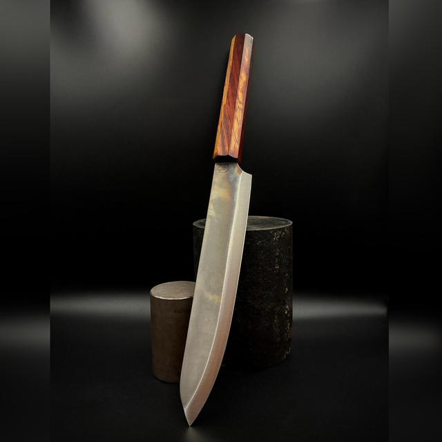 Sujihiki en cocobolo tranchant 16cm. Acier 14c28n.