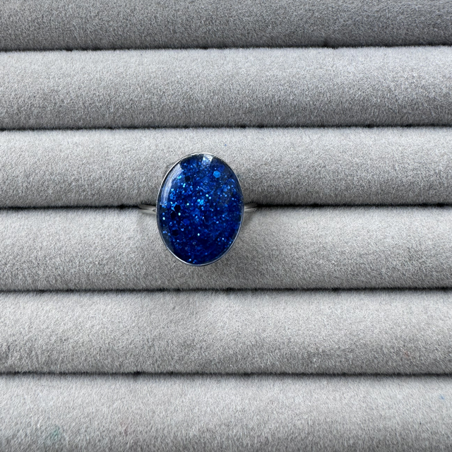 Blue starlight silver ring