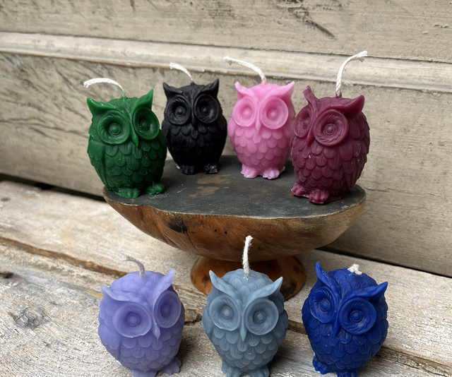 Pöllöt mehiläisvahakynttilä 