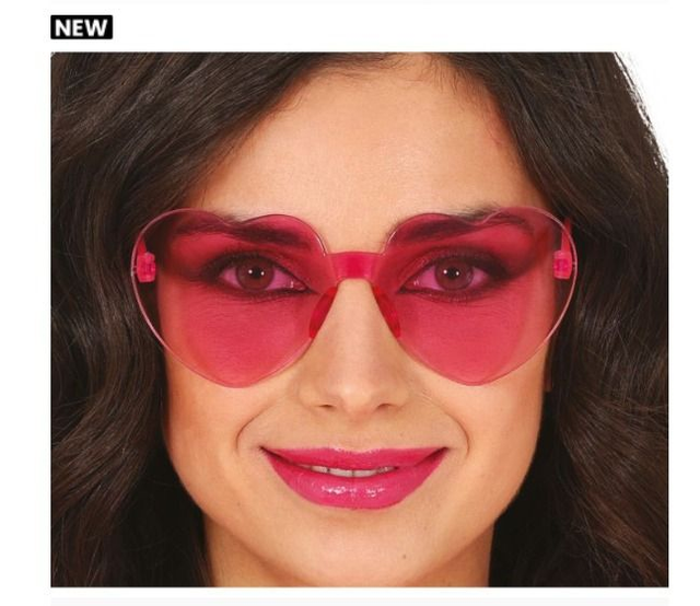 Carnevale ,  18037  OCCHIALI CUORE ROSA, party hippie