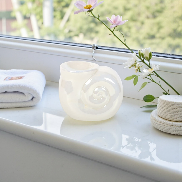 Iridescent Spiral Shell Tea Light Burner