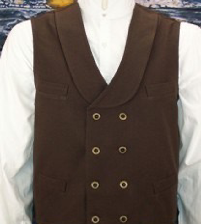 Brown Double Breasted Vest OWV