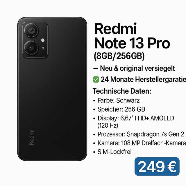 Redmi Note 13 Pro – Black (8GB/256GB)