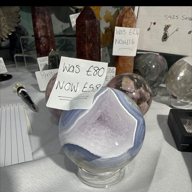 Blue lace agate sphere