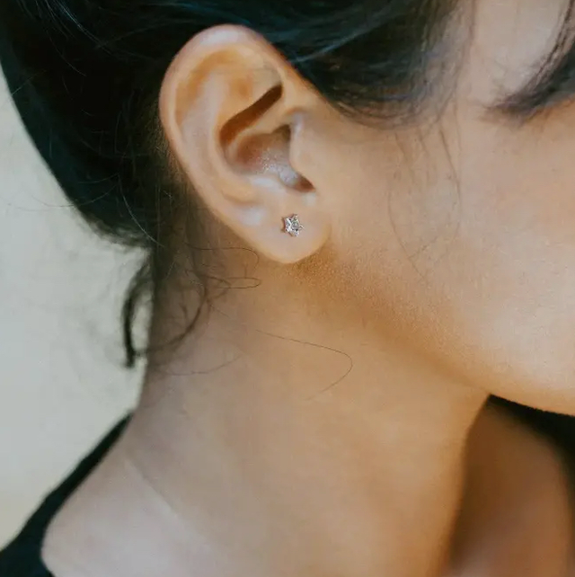 Love you to the Moon & Back Card - Sterling Silver Star Stud Earrings