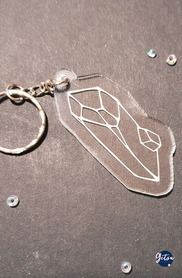 Porte-clef cristal transparent