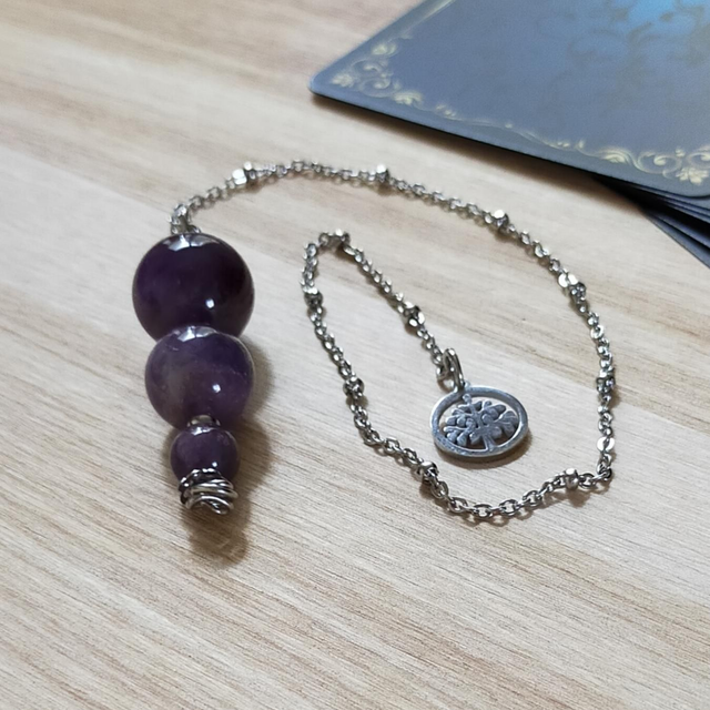 Pendule Sphère Améthyste Fleur - 0058PD