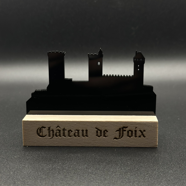 Château de Foix en acrylique et support Bois