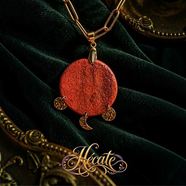 Pendentif Mandala de la Lune Rouge