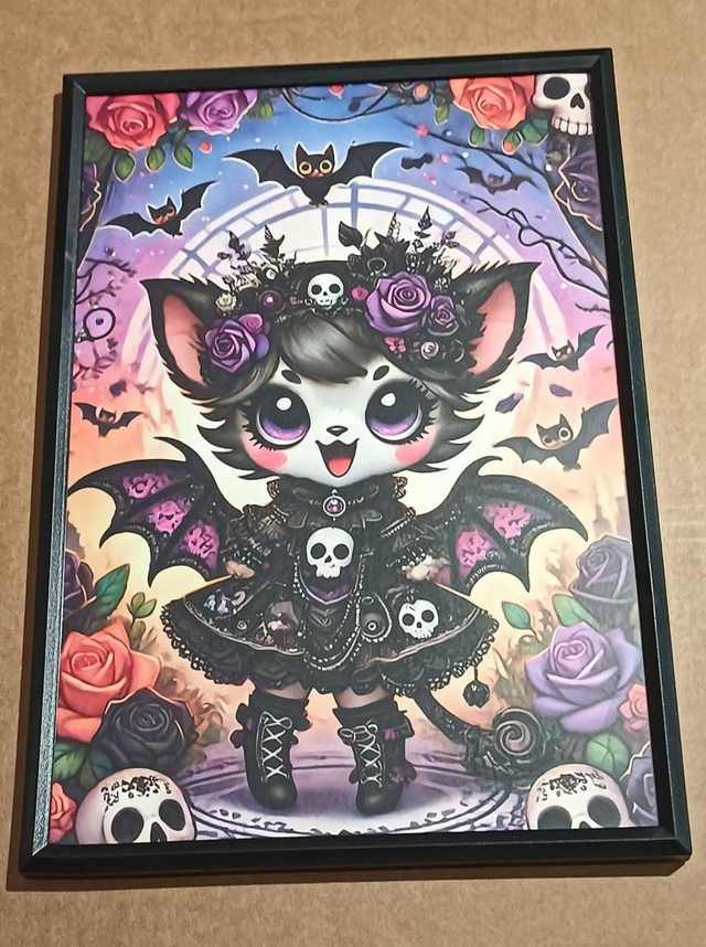 Custom A4 Gothic Bat Hello Kitty Picture 