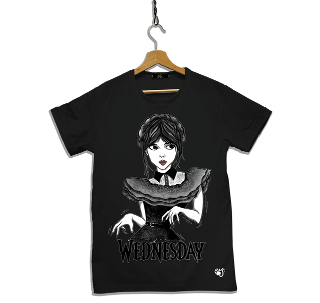 mercoledi , t-shirt manica Corta  Nera   WEDNESDAY OJI (3)