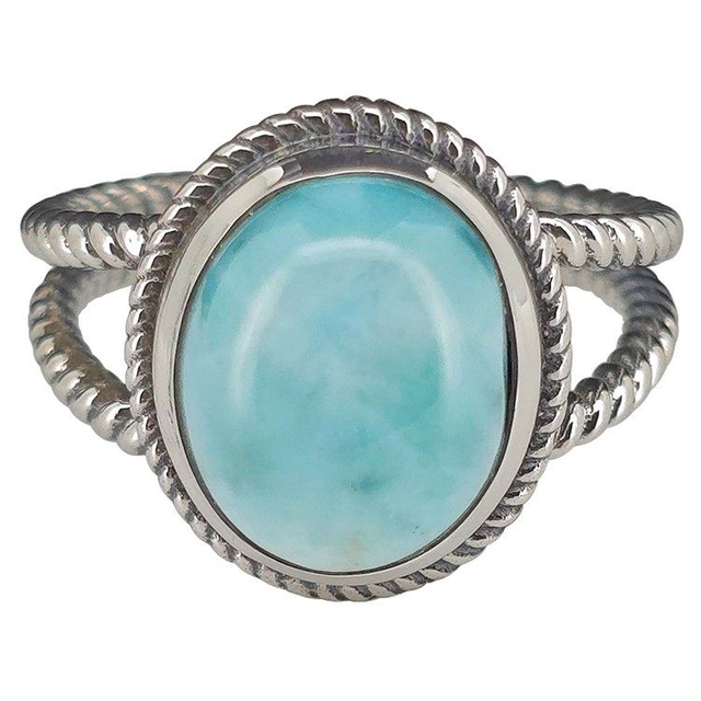  Bague en Argent 925 et Larimar - Taille 58