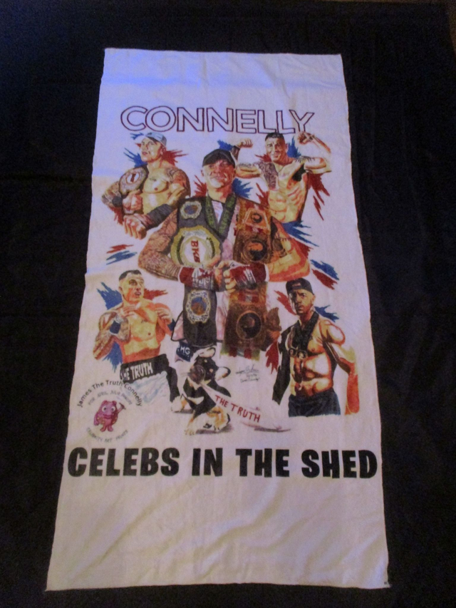 James 'The Truth' Connelly Bare Knuckle Boxer Picture WHITE Blanket (Black Logo)(75cm x 150cm)
