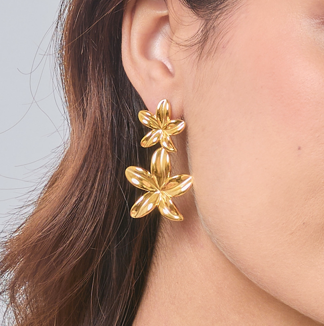 Boucles fleurs pendantes