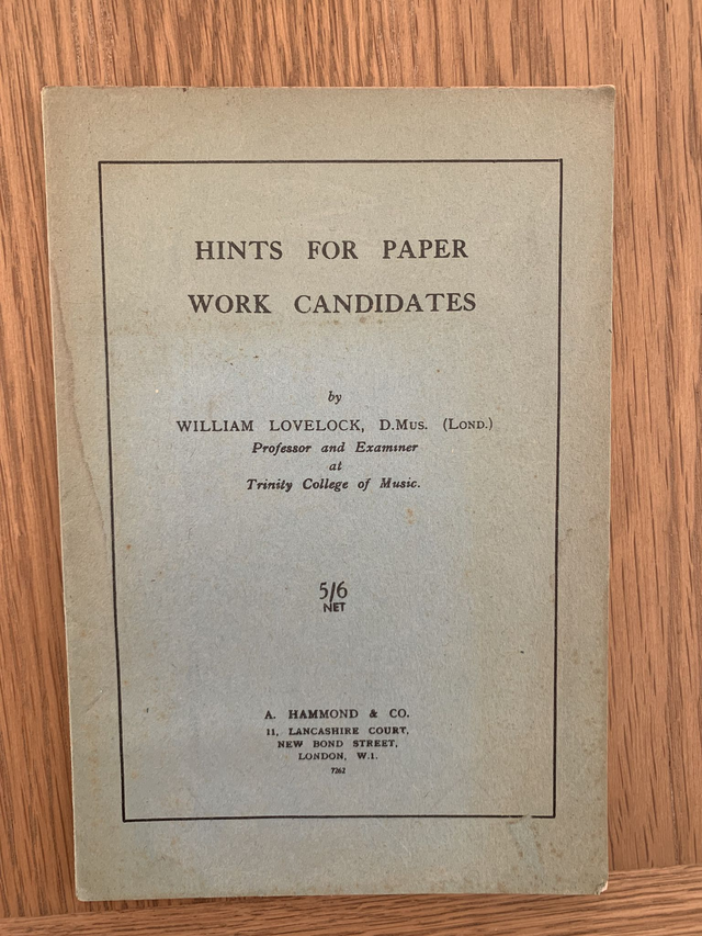 Hints for paper work candidtaes by William lovelock