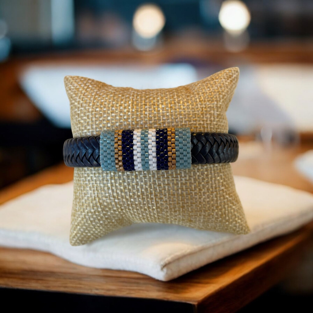 Bracelet homme tons bleus