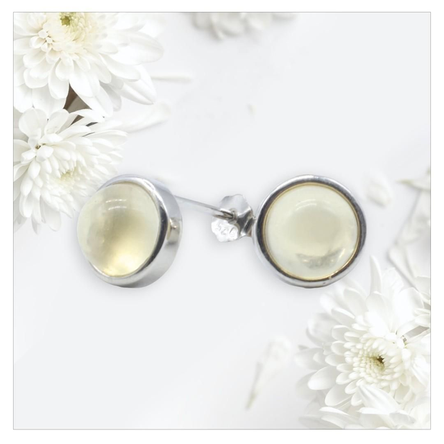 "Citrine" - Boucles d'oreilles argent 925 ronde