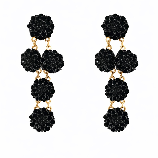 Pendientes dalia negra 
