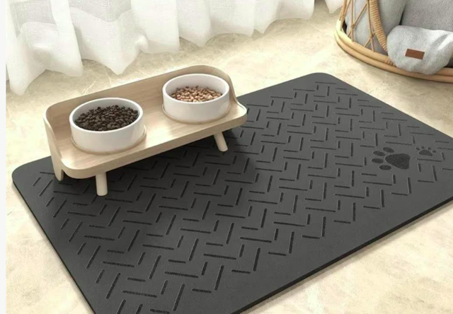 Voermat / placemat voor honden waterbestendig (60x40cm) kleur zwart