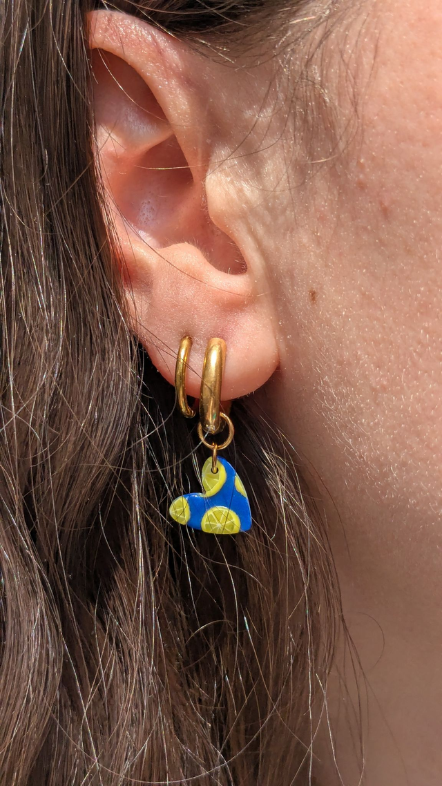 Charm cœur citronné – blanc ou bleu