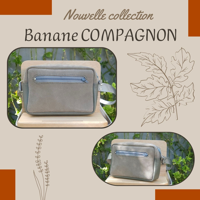 Sacoche Banane Compagnon - Nubuck Gris