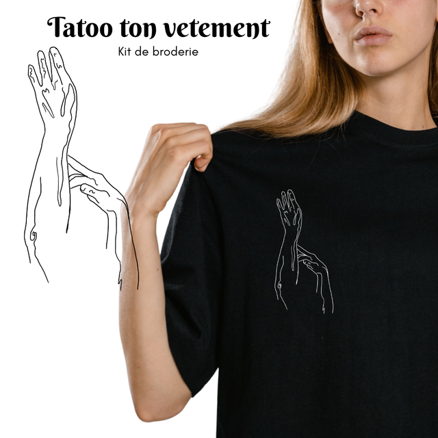 Kit de broderie "Tatoo ton vêtement" - Mains brodées