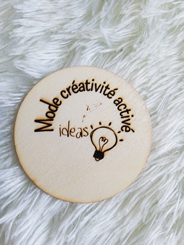 Disque accessoire &quot;Mode créativité activé&quot; pour panneau de porte interchangeable By Romalysa