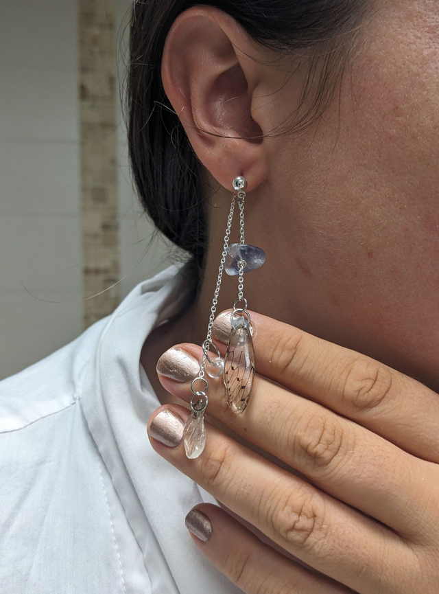 Exclusif ! - La "Fado Cigala" d'Argent. Fluorite &amp; Crystal de Roche