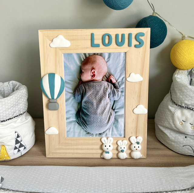 Cadre photo 13x18cm lapins voyageurs personnalisable