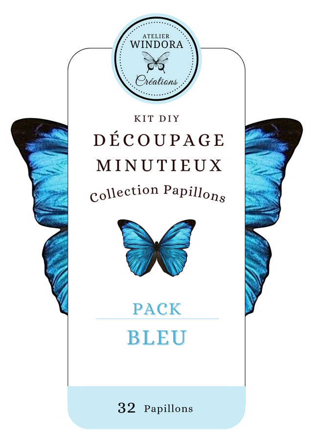 KIT DIY Papillons Bleu | Découpe Minutieuse