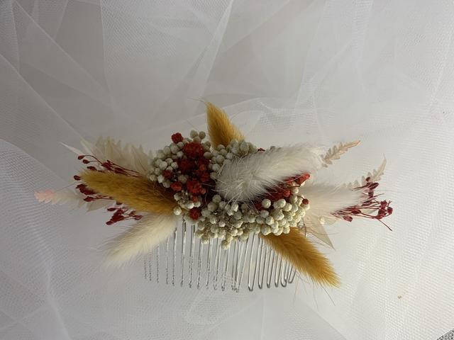 Peigne fleuri grand format