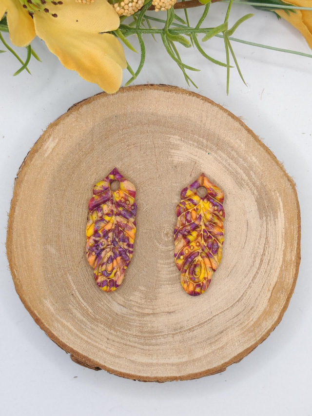 Plume Mélange Violet/Jaune